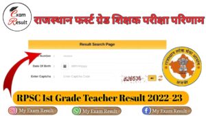 RPSC 1st Grade Teacher Result 2022-23 Cut-Off Marks Download 
