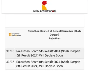 Rajasthan 8th Class Result 2024